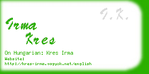 irma kres business card